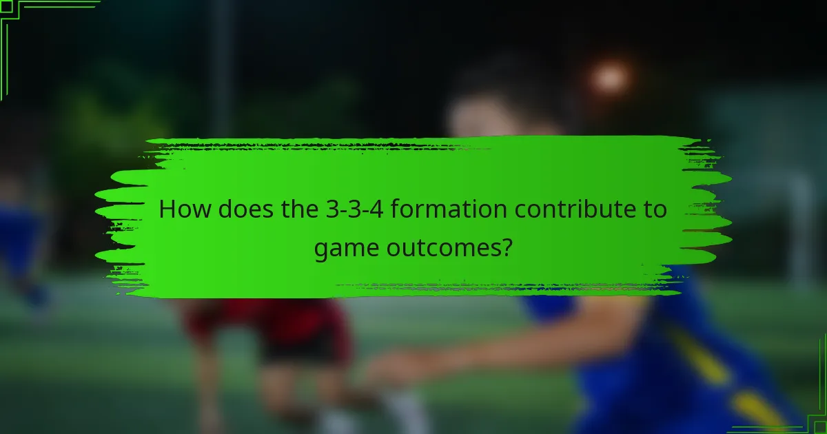 How does the 3-3-4 formation contribute to game outcomes?