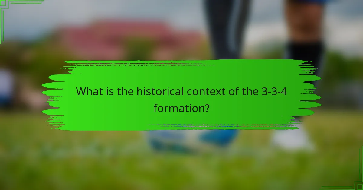 What is the historical context of the 3-3-4 formation?